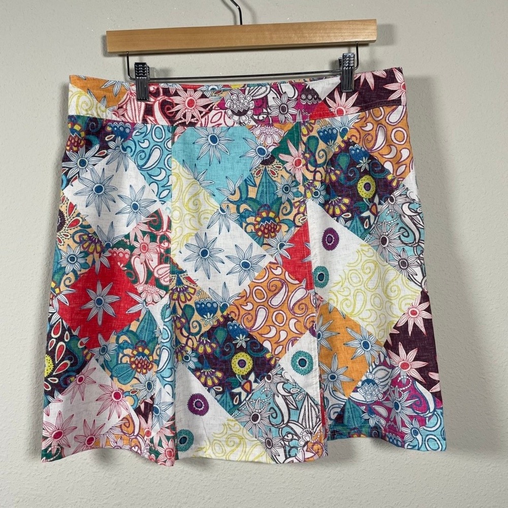 RipSkirt Hawaii Wrap Skirt Womens XL Multicolor Resort Patchwork Floral Boho